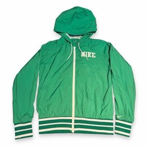 Nike 2010s SAMPLE Green Windbreaker Hooded Track Jacket Sz Medium